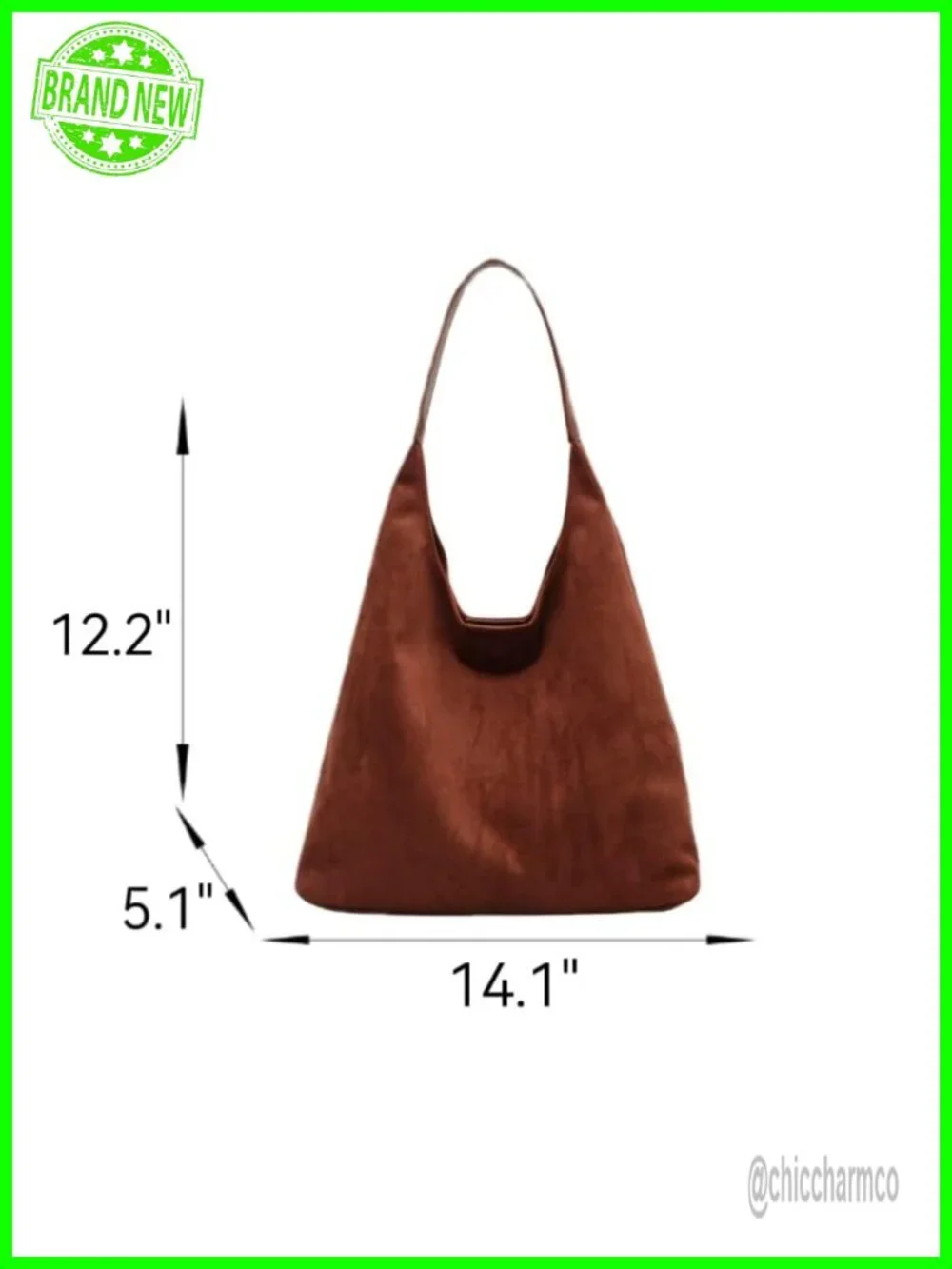 Faux Suede Hobo Bag - Slouchy Shoulder Tote for Women